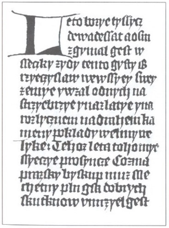 Text of oldest manuscript chronicles by Přibík Pulkavy of Radenín