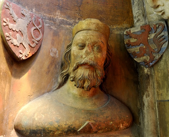 Bust of John of Luxembourg on the triforium of St. Vitus Cathedral