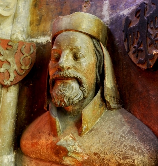 Emperor's bust on the triforium of the St. Vitus Cathedral